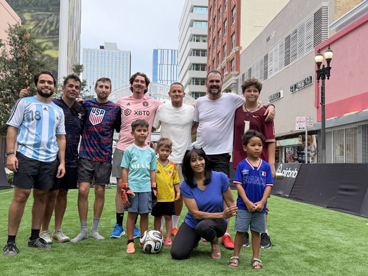 Players and families gather after the session
